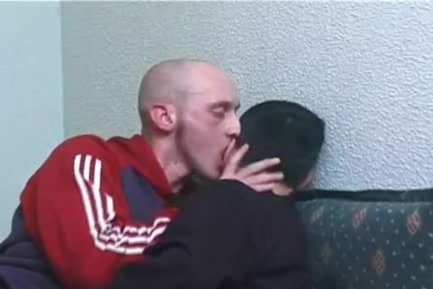 Two Skinny homosexual males kissing And banging On Sofa
