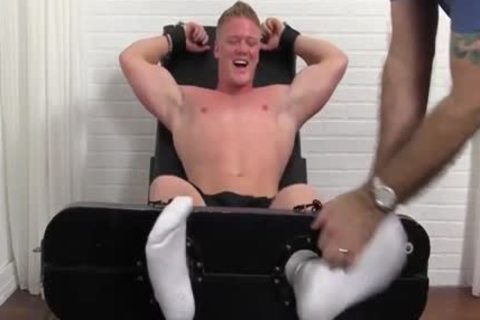 Hunky man Seamus strapped And Tickled