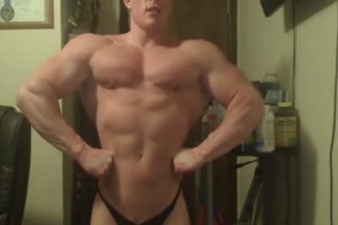 Muscle stud Showing Off In underclothing