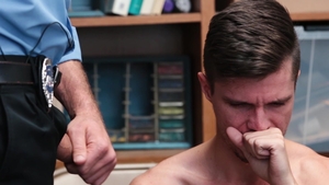 Young Perps: Pierce Hartman beside Alex Chandler in the store