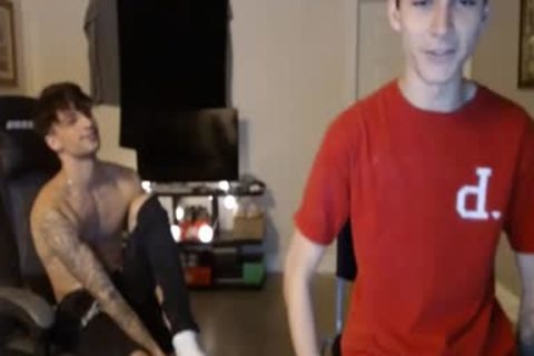 two youthful twinks Caressing Their ramrods