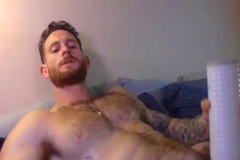 muscular guy Masturbating His dick With A Fleshlight
