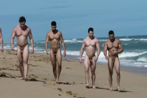 Muscle guys On The Beach