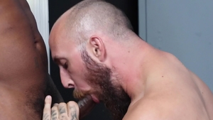 Extra Big Dicks - Bald and hairy gay Romance raw cum on face