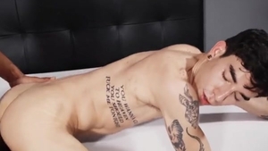Skinny slut acquires Barebacked. Facial sperm flow