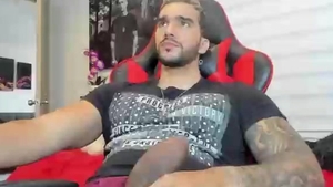 sexy Latino man With Tattoos Strokes His dark Monster cock