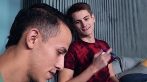 ADULT TIME - Des Irez plowed His teen Boyfriend Trevor Harris' yummy ass Instead Of Studying!