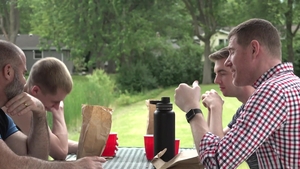 gaycest: Spitroast with Muscular Ginger Daddies