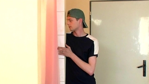 In the Shower, Joey Submits to Tom Tay's Dripping Cock